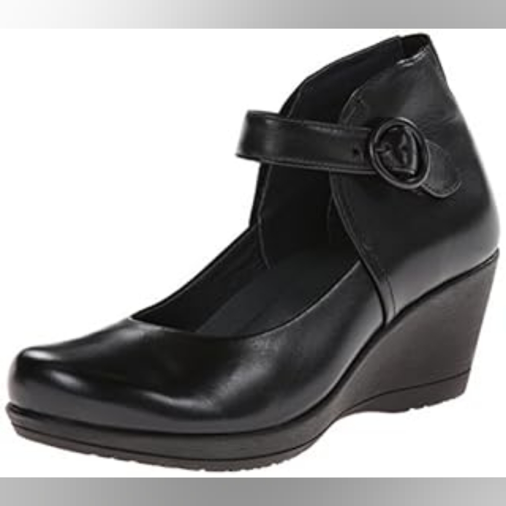 Women's Black Wedge Heel Shoes